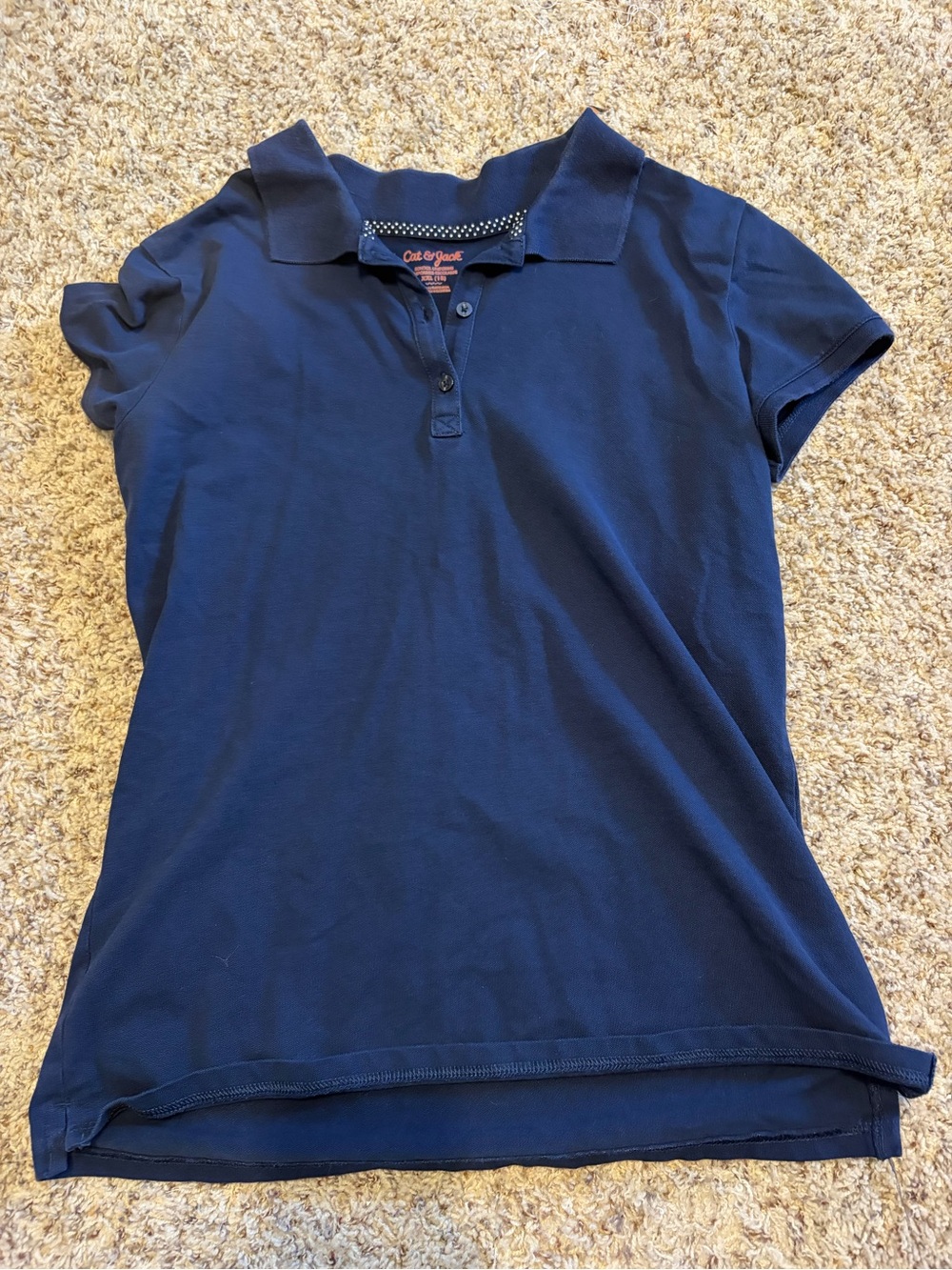 Cat & Jack Navy Blue Girls' Polo Tee